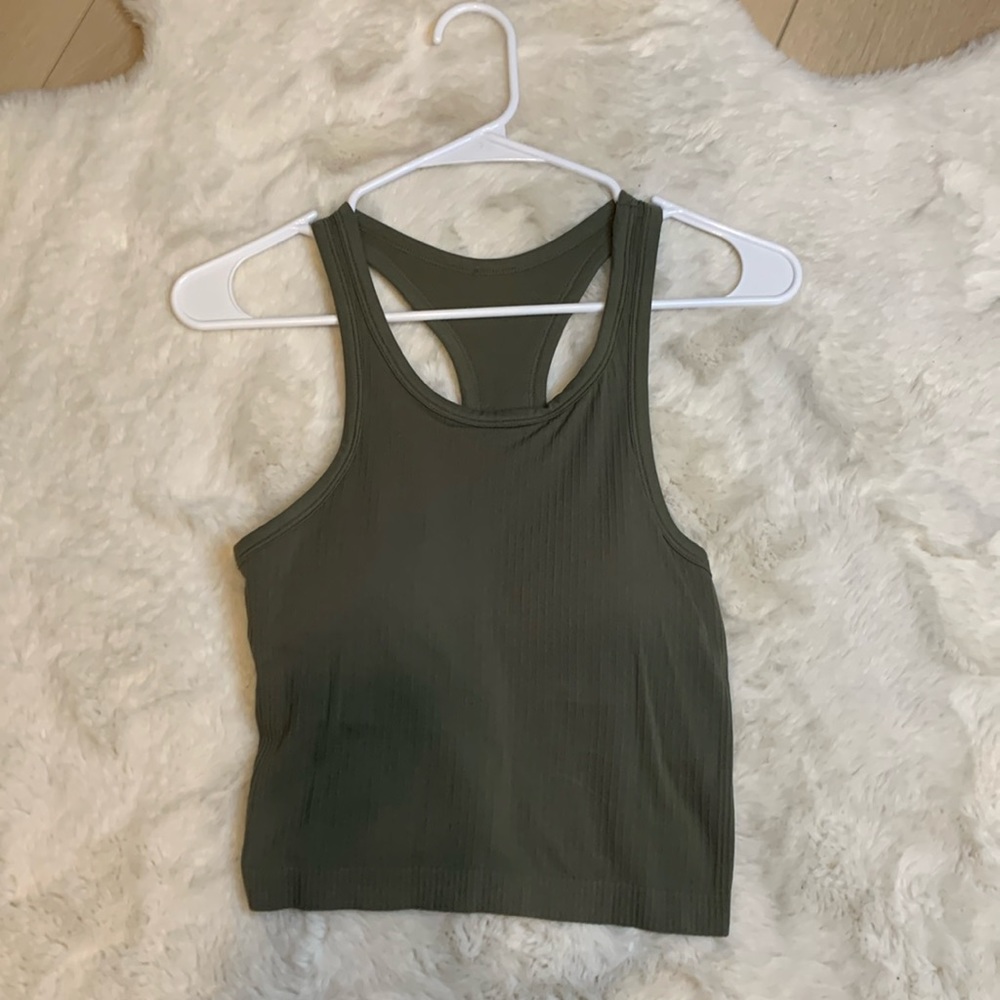 Lululemon Ebb To Street Cropped Tank Green SZ 6